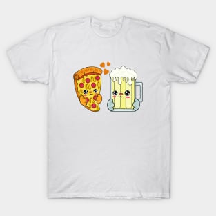 All i need is pizza and beer butter, Kawaii pizza and beer butter. T-Shirt